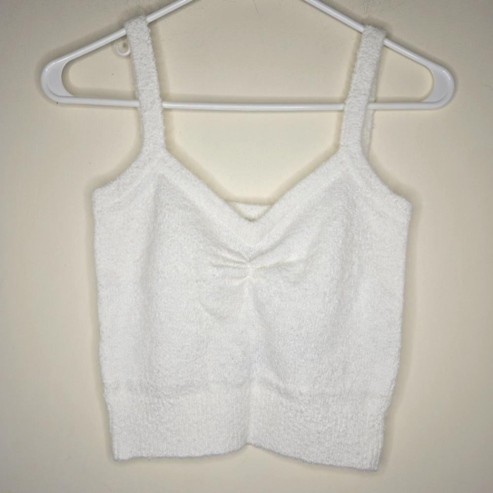 NWT Bobi black knit cropped tank ivory small
